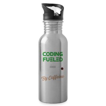 Programming powered by caffeine coding - Water bottle with straw - silver - Right