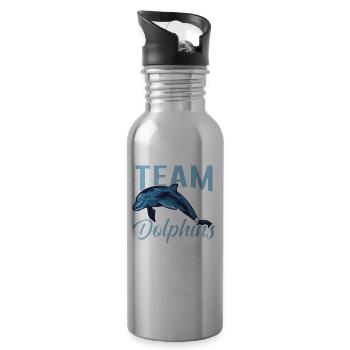 Team Dolphins Dolphins Dolphin Dolphin Lovers - Water bottle with straw - silver - Right