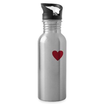 J'aime Mon Doudou Femme Amour Doudou Cadeau - Gourde avec paille intégrée - argent clair - Droite