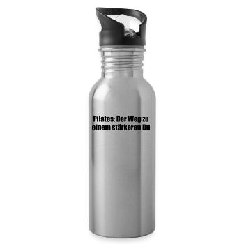 Pilates - Pilates: Der Weg zu einem stärkeren Du - Trinkflasche mit integriertem Trinkhalm - Lightsilver - Rechts
