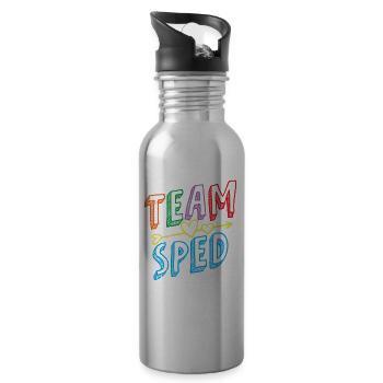 Team Special Education Teachers Special Education Profession - Water bottle with straw - silver - Right