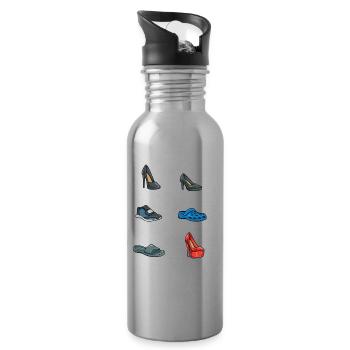 Leben einer Frau Single Verheiratet Geschieden - Trinkflasche mit integriertem Trinkhalm - Lightsilver - Rechts