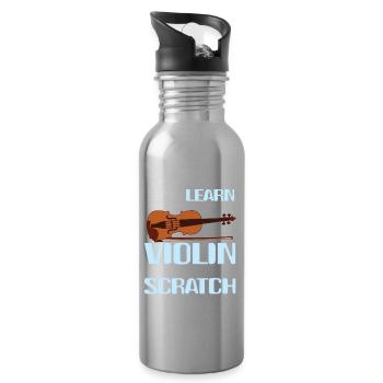 Learn The Violin Is From Scratch - Trinkflasche mit integriertem Trinkhalm - Lightsilver - Rechts
