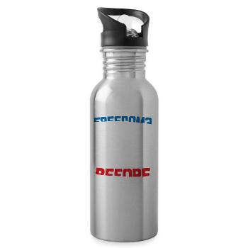 Freedom That's What We Had Before You Came - Trinkflasche mit integriertem Trinkhalm - Lightsilver - Rechts