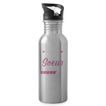 Future Grande Soeur 2023 Cadeau Annonce Grossesse - Gourde avec paille intégrée - argent clair - Droite