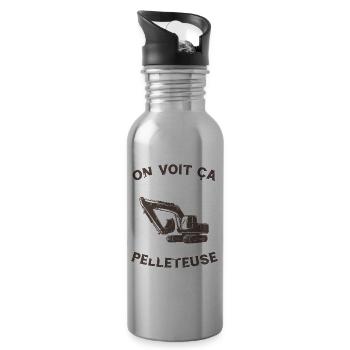 On voit ça demain là J'ai pelleteuse Humour Cadeau - Gourde avec paille intégrée - argent clair - Droite