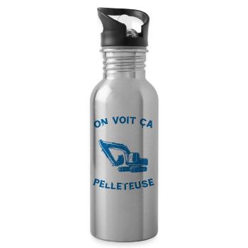 On voit ça demain là J'ai pelleteuse Humour Cadeau - Gourde avec paille intégrée - argent clair - Droite