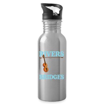 Why Are Violins Like Rivers They Have Bridges - Trinkflasche mit integriertem Trinkhalm - Lightsilver - Rechts
