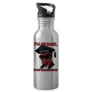 Cyborg-Roboter absolviert Abschluss - Trinkflasche mit integriertem Trinkhalm - Lightsilver - Rechts