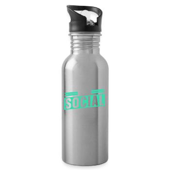 Rufe Einfach Den Sozialarbeiter An Sozialarbeit - Trinkflasche mit integriertem Trinkhalm - Lightsilver - Rechts