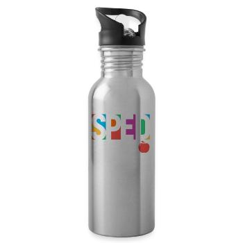 Special Education Team Teachers Special Education Profession - Water bottle with straw - silver - Right
