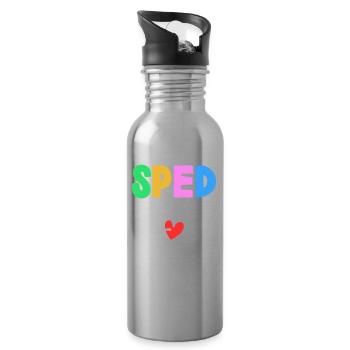 Lehrer Für Sonderpädagogik Sonderpädagoge Beruf - Trinkflasche mit integriertem Trinkhalm - Lightsilver - Rechts