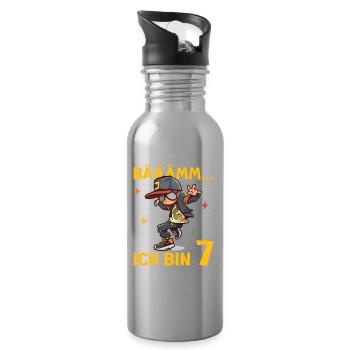 7.Geburtstag Jungen - Geburtstagsgeschenk 7 Jahre - Trinkflasche mit integriertem Trinkhalm - Lightsilver - Rechts