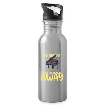 Pianists They Are Adagio Away - Trinkflasche mit integriertem Trinkhalm - Lightsilver - Rechts