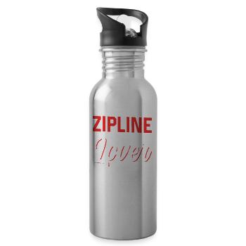 Ziplining Liebhaber Zipline Seilrutsche Sport - Trinkflasche mit integriertem Trinkhalm - Lightsilver - Rechts