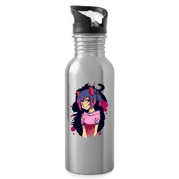 Cosplay - Trinkflasche mit integriertem Trinkhalm - Lightsilver - Rechts