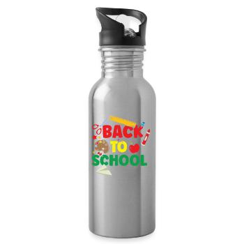 Back to School Teachers Back to School Back to School - Water bottle with straw - silver - Right