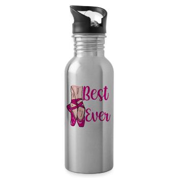 Beste Ballerina Aller Zeiten Tänzerin Ballett - Trinkflasche mit integriertem Trinkhalm - Lightsilver - Rechts
