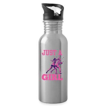 Une seule joueuse de basket-ball de l’équipe féminine de basket-ball - Gourde avec paille intégrée - argent clair - Droite