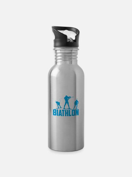 J’aime beaucoup le biathlon biathlète biathlète - Gourde avec paille intégrée - argent clair