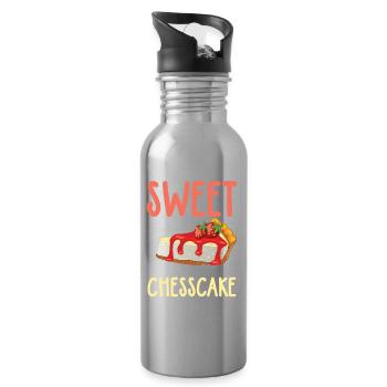 Sweet Dreams Are Made Of Chesscake - Trinkflasche mit integriertem Trinkhalm - Lightsilver - Rechts