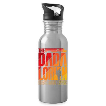 The Dadalorian - Orange - Meilleur papa ! - Gourde avec paille intégrée - argent clair - Droite