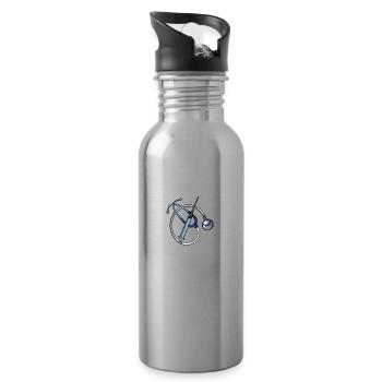 First birthday as a PhD student Pregnant sayings - Water bottle with straw - silver - Right