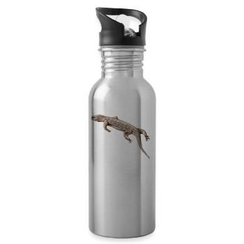 Monitor lizard - Reptile - monitor lizard - Reptiles in Africa - Water bottle with straw - silver - Right