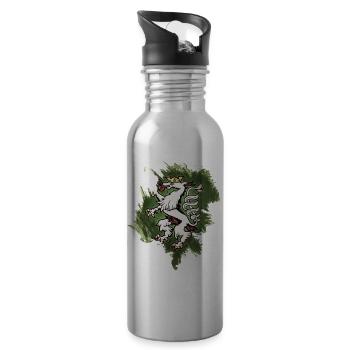 Graz, Austria - Water bottle with straw - silver - Right