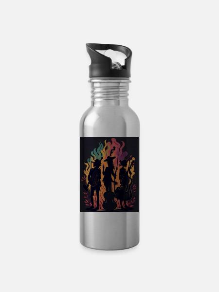 The Musical Flame - Water bottle with straw - silver