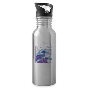 Team Nazaré Surfing Surfing Surfer Vagues - Gourde avec paille intégrée - argent clair - Droite