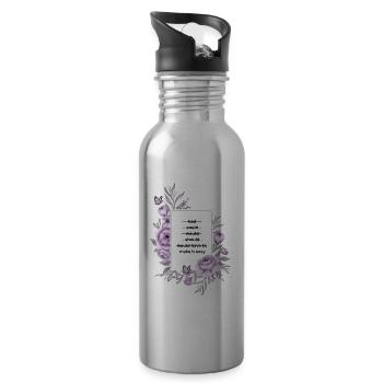 Design moderne - Gourde avec paille intégrée - argent clair - Droite