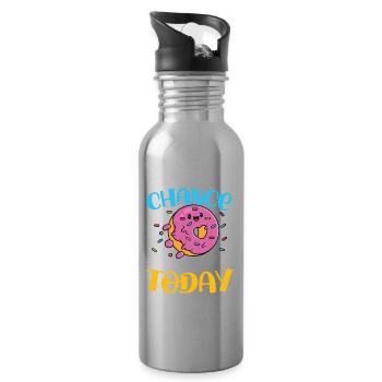 There's A 100% Chance Of Sprinkles Today - Trinkflasche mit integriertem Trinkhalm - Lightsilver - Rechts