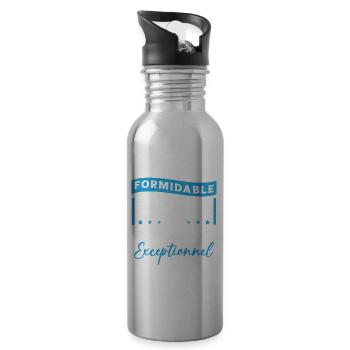 Papa Formidable Donne Toujours Papy Exceptionnel - Gourde avec paille intégrée - argent clair - Droite