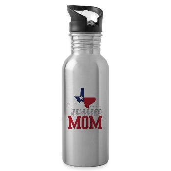 Stolze Texanische Mutter Texas Texanisch Texaner - Trinkflasche mit integriertem Trinkhalm - Lightsilver - Rechts