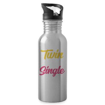 Gemini and single sarcastic humor Gemini - Water bottle with straw - silver - Right