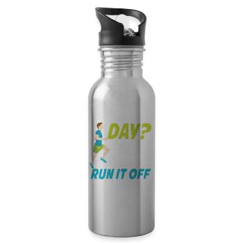 Having A Bad Day Go Run It Off für einen Jogger - Trinkflasche mit integriertem Trinkhalm - Lightsilver - Rechts