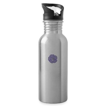 Lila Blumen Blütenblatt - Trinkflasche mit integriertem Trinkhalm - Lightsilver - Rechts