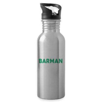 Le meilleur barman au monde Cadeau Papa Papi Homme - Gourde avec paille intégrée - argent clair - Droite
