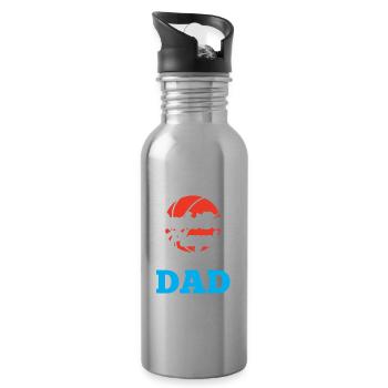 My favorite basketball player calls me dad - Water bottle with straw - silver - Right