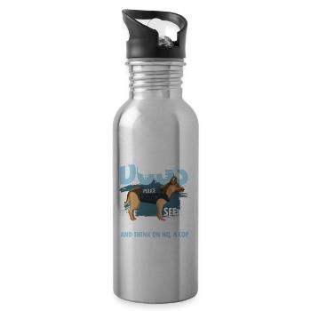 Do Regular Dogs See A Police Dog A Cop - Trinkflasche mit integriertem Trinkhalm - Lightsilver - Rechts