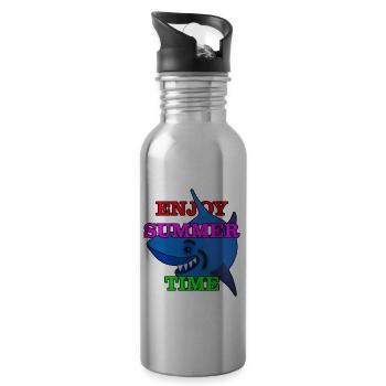 Hai - Trinkflasche mit integriertem Trinkhalm - Lightsilver - Rechts