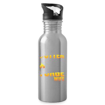 The Only Thing Hotter Than My Forge Is My Wife - Trinkflasche mit integriertem Trinkhalm - Lightsilver - Rechts