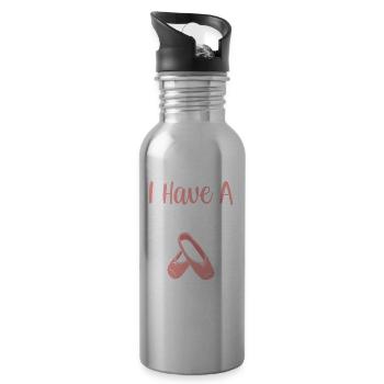 Ich Habe Eine Pointe Ballett Ballerina Tänzerin - Trinkflasche mit integriertem Trinkhalm - Lightsilver - Rechts