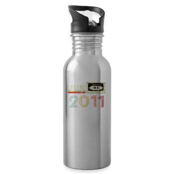 2011 Birthday Vintage Cassette - Water bottle with straw - silver - Right