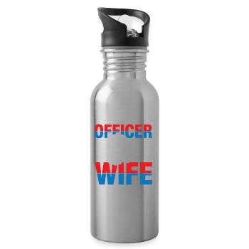 Correction Officer Wife für einen - Trinkflasche mit integriertem Trinkhalm - Lightsilver - Rechts