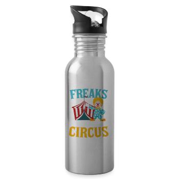 Not Enough Circus - Trinkflasche mit integriertem Trinkhalm - Lightsilver - Rechts