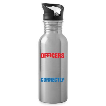 Correction Officer Do It Correctly - Trinkflasche mit integriertem Trinkhalm - Lightsilver - Rechts
