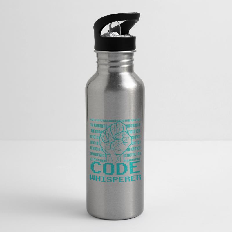 Code Flüsterer Coding Coder Programmierer Trinkflasche mit integriertem Trinkhalm