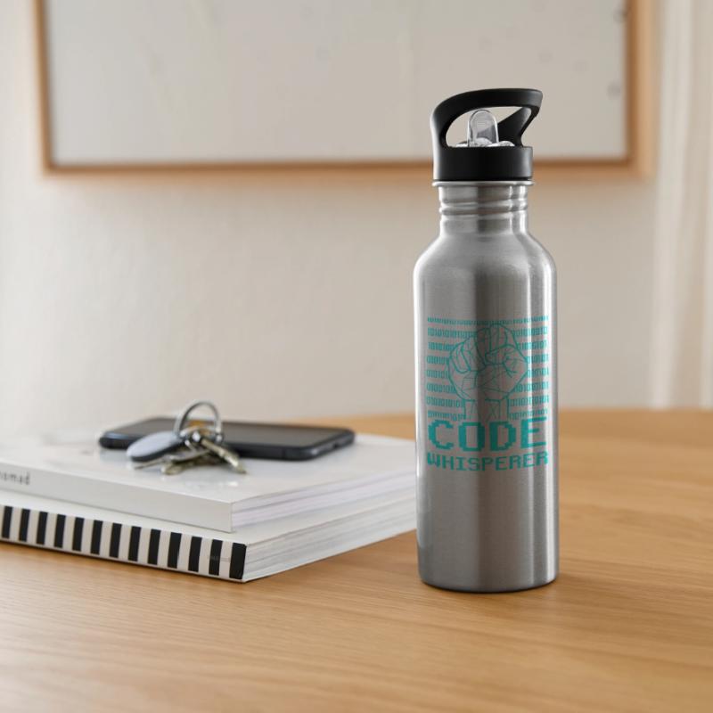 Code Flüsterer Coding Coder Programmierer Trinkflasche mit integriertem Trinkhalm